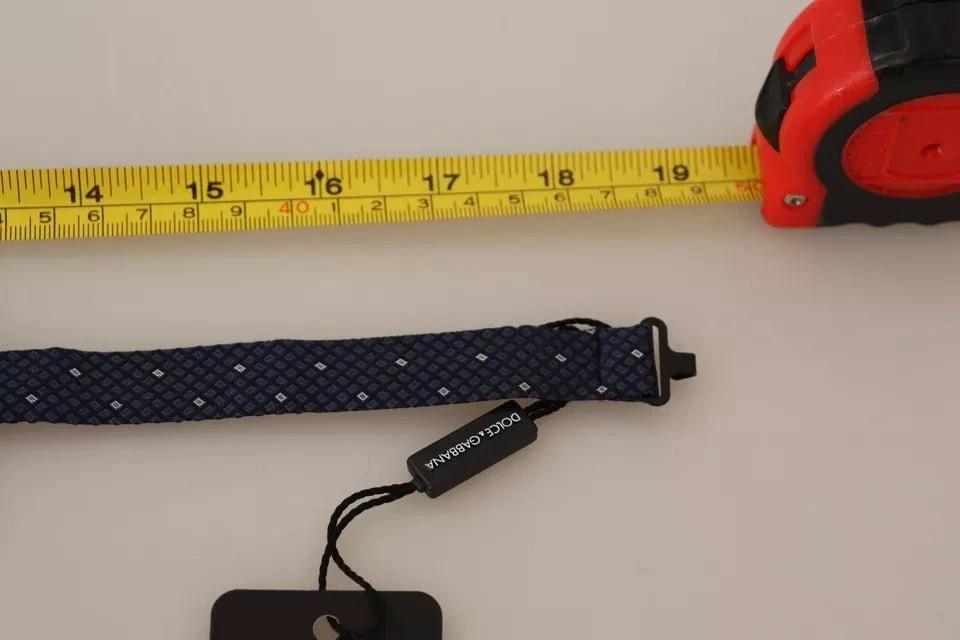 Dolce & Gabbana Blue Patterned Silk Adjustable Neck Bow Tie Men by Dolce & Gabbana