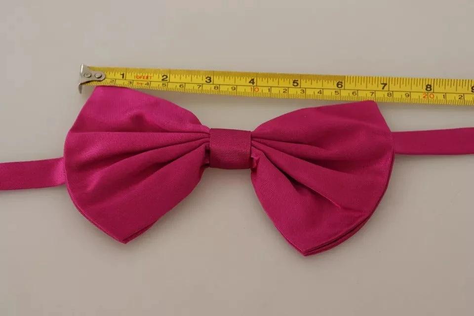 Dolce & Gabbana Pink 100% Silk Adjustable Neck Bow Tie Men by Dolce & Gabbana