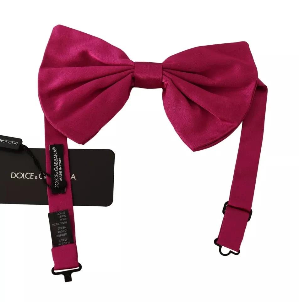 Dolce & Gabbana Pink 100% Silk Adjustable Neck Bow Tie Men by Dolce & Gabbana