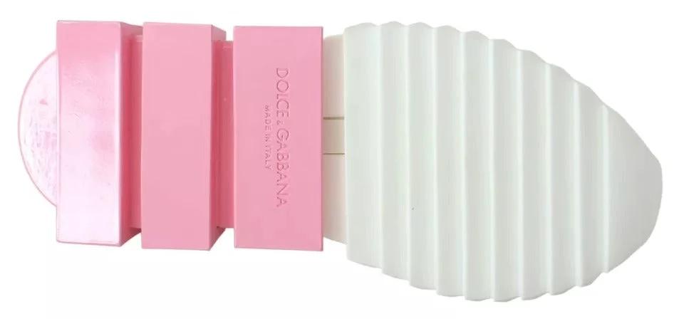 Dolce & Gabbana Pink White Logo Sorrento Sneakers Shoes by Dolce & Gabbana