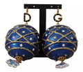Dolce & Gabbana Gold Brass Blue Christmas Ball Crystal Hook Jewelry Earrings by Dolce & Gabbana