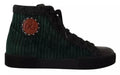 Dolce & Gabbana Green Corduroy High Tops Sneakers Mens Casual Shoes by Dolce & Gabbana