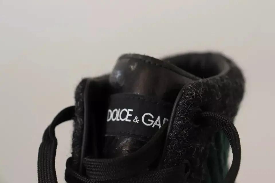 Dolce & Gabbana Green Corduroy High Tops Sneakers Mens Casual Shoes