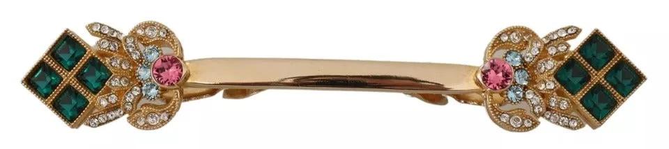 Dolce & Gabbana Gold Plated 925 Sterling Silver Crystal Collar Stop Brooch by Dolce & Gabbana