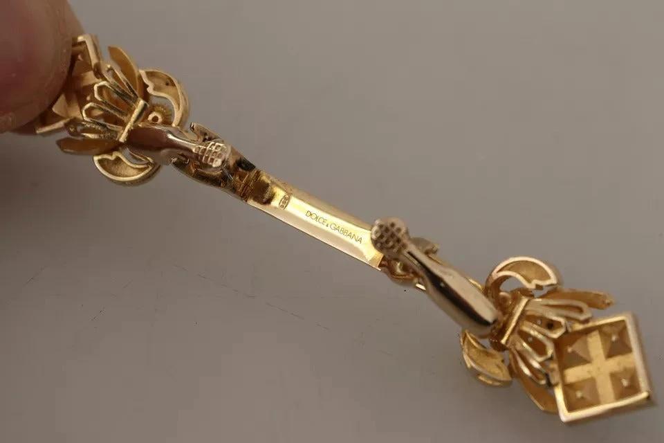 Dolce & Gabbana Gold Plated 925 Sterling Silver Crystal Collar Stop Brooch by Dolce & Gabbana