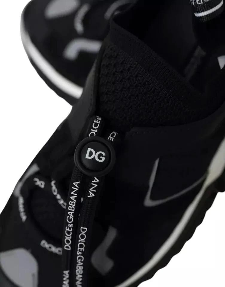 Dolce & Gabbana Black White Logo Sorrento Mens Sneakers Shoes by Dolce & Gabbana