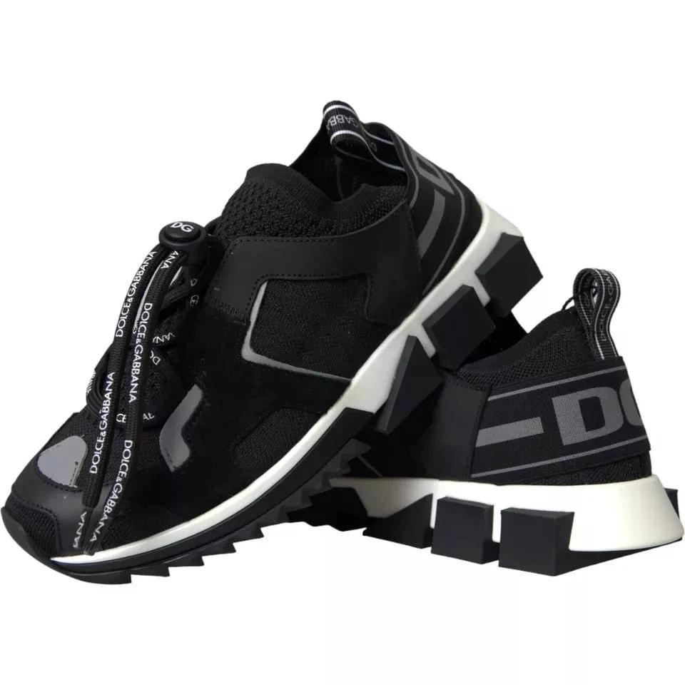 Dolce & Gabbana Black White Logo Sorrento Mens Sneakers Shoes by Dolce & Gabbana