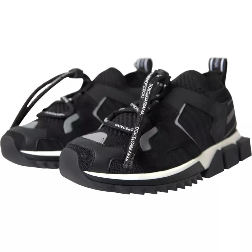 Dolce & Gabbana Black White Logo Sorrento Mens Sneakers Shoes by Dolce & Gabbana