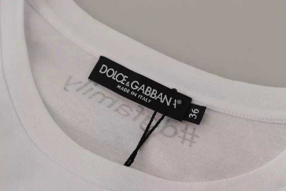 Dolce & Gabbana White #DGFamily Patch Top Cotton T-shirt by Dolce & Gabbana
