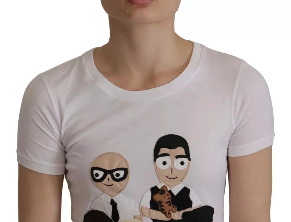Dolce & Gabbana White #DGFamily Patch Top Cotton T-shirt by Dolce & Gabbana