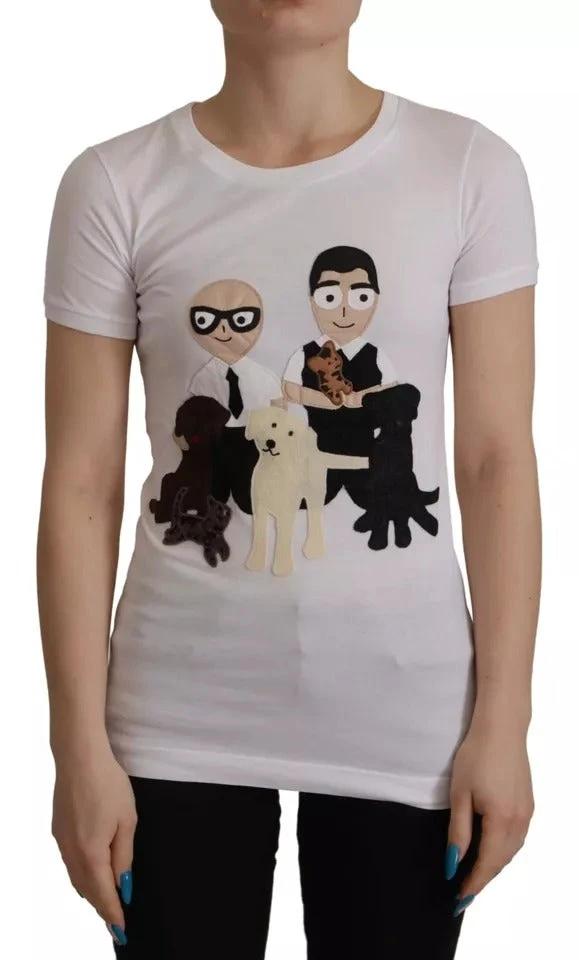 Dolce & Gabbana White #DGFamily Patch Top Cotton T-shirt by Dolce & Gabbana
