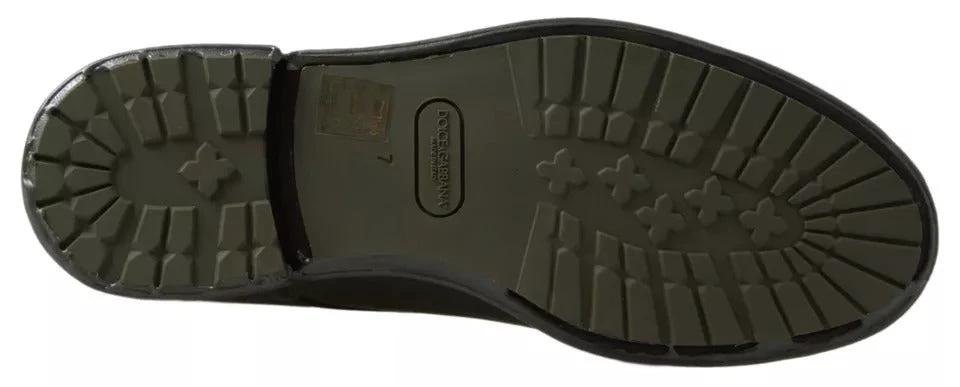 Dolce & Gabbana Green Leather Rubber Sole Dress Shoes by Dolce & Gabbana