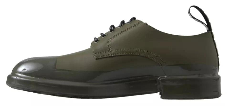 Dolce & Gabbana Green Leather Rubber Sole Dress Shoes by Dolce & Gabbana
