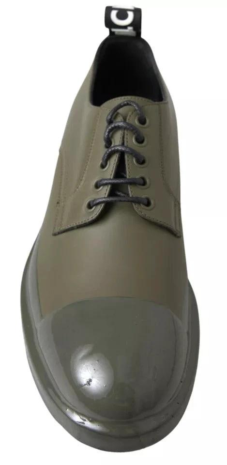 Dolce & Gabbana Green Leather Rubber Sole Dress Shoes by Dolce & Gabbana