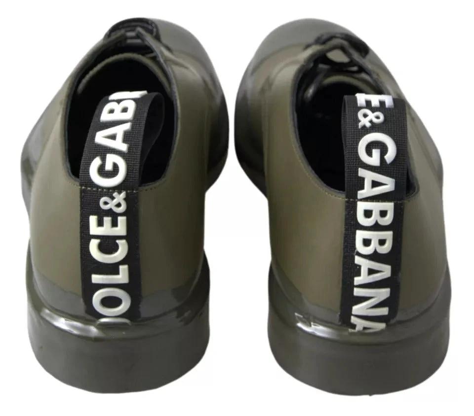 Dolce & Gabbana Green Leather Rubber Sole Dress Shoes by Dolce & Gabbana