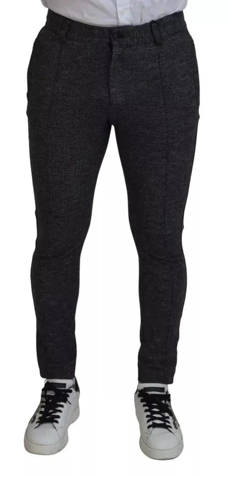 Dolce & Gabbana Gray Chevron Viscose Skinny Pants by Dolce & Gabbana