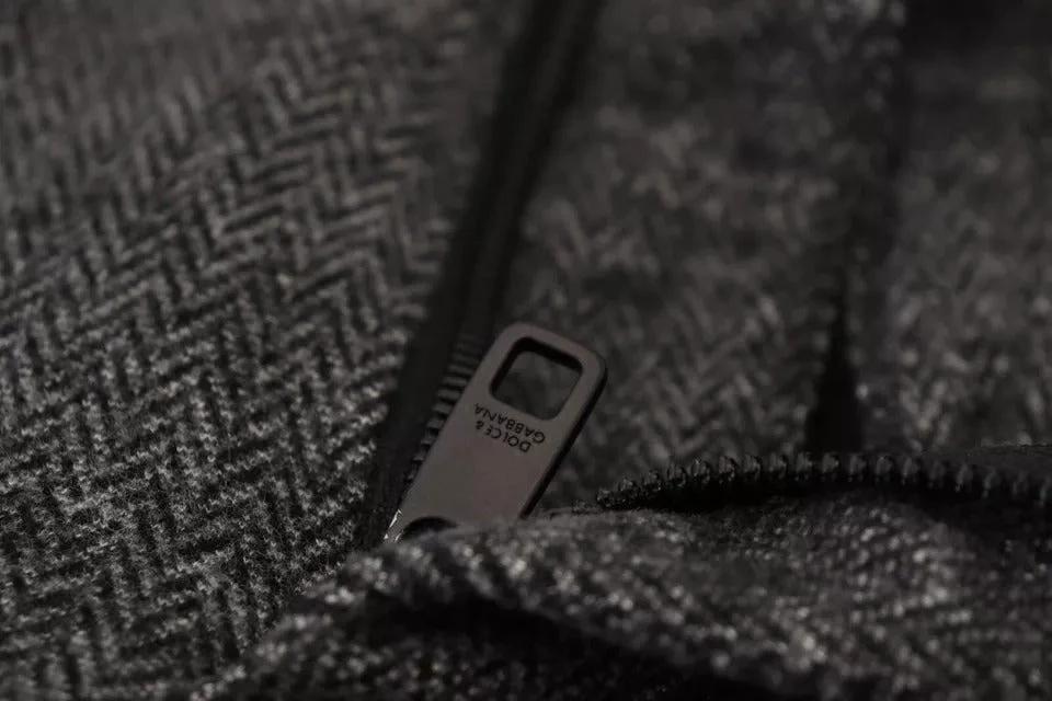 Dolce & Gabbana Gray Chevron Viscose Skinny Pants by Dolce & Gabbana