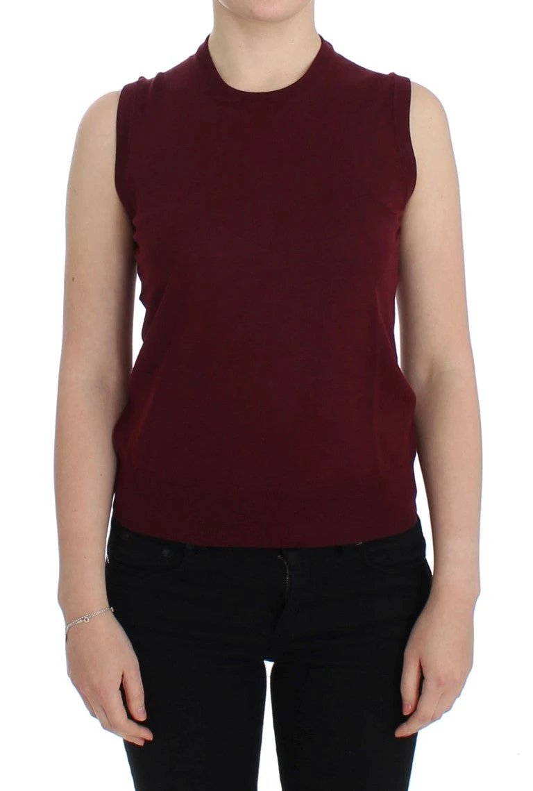 Dolce & Gabbana Red Sleeveless Crewneck Vest Pullover by Dolce & Gabbana