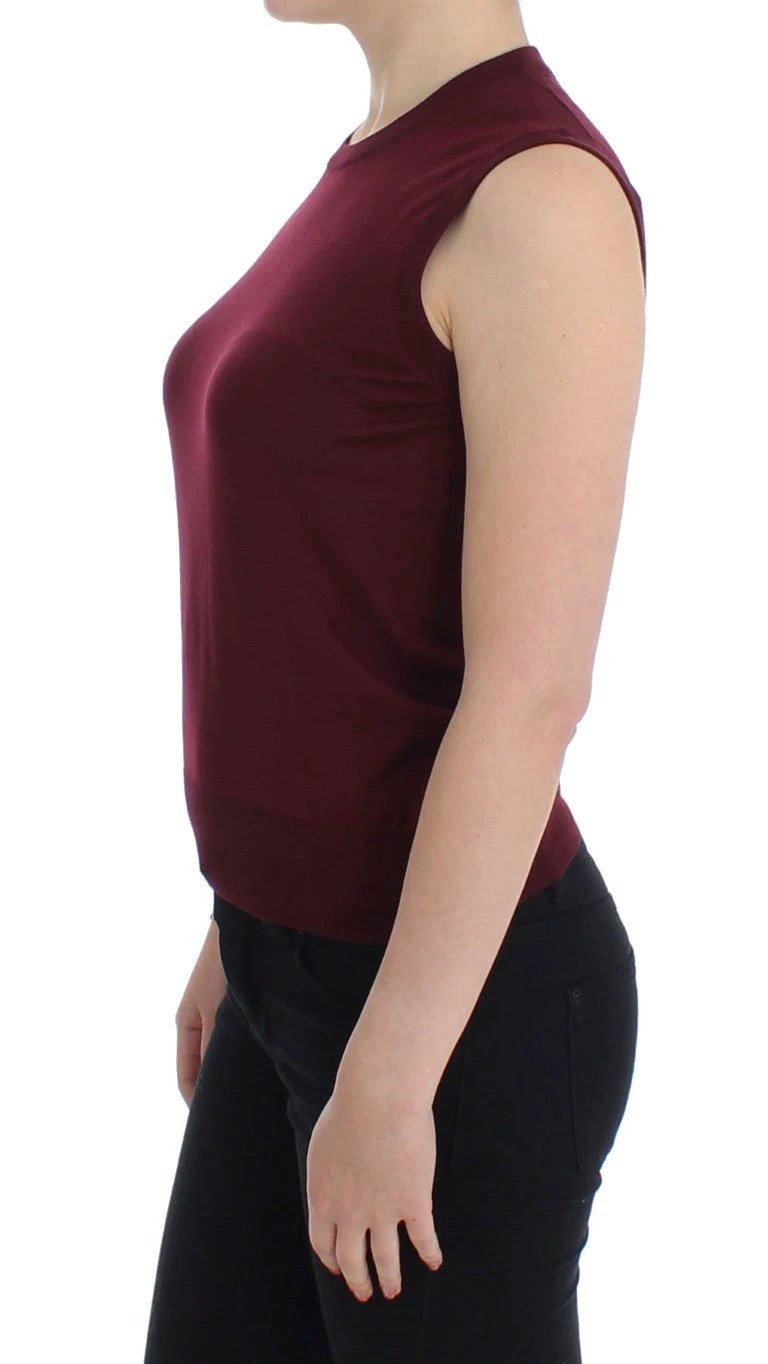 Dolce & Gabbana Red Sleeveless Crewneck Vest Pullover by Dolce & Gabbana