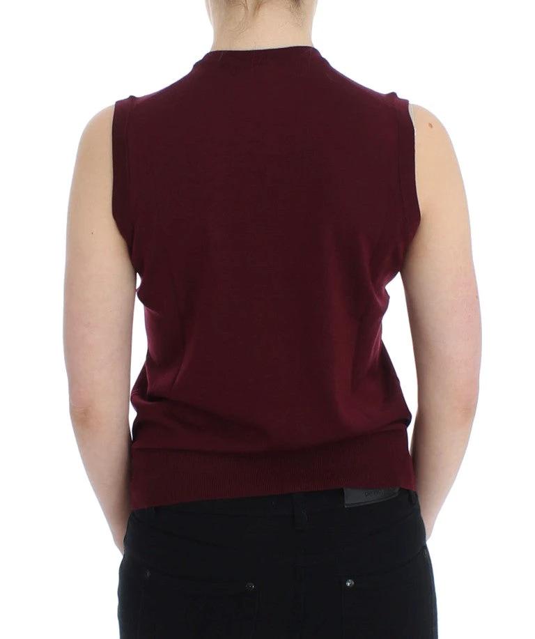 Dolce & Gabbana Red Sleeveless Crewneck Vest Pullover by Dolce & Gabbana