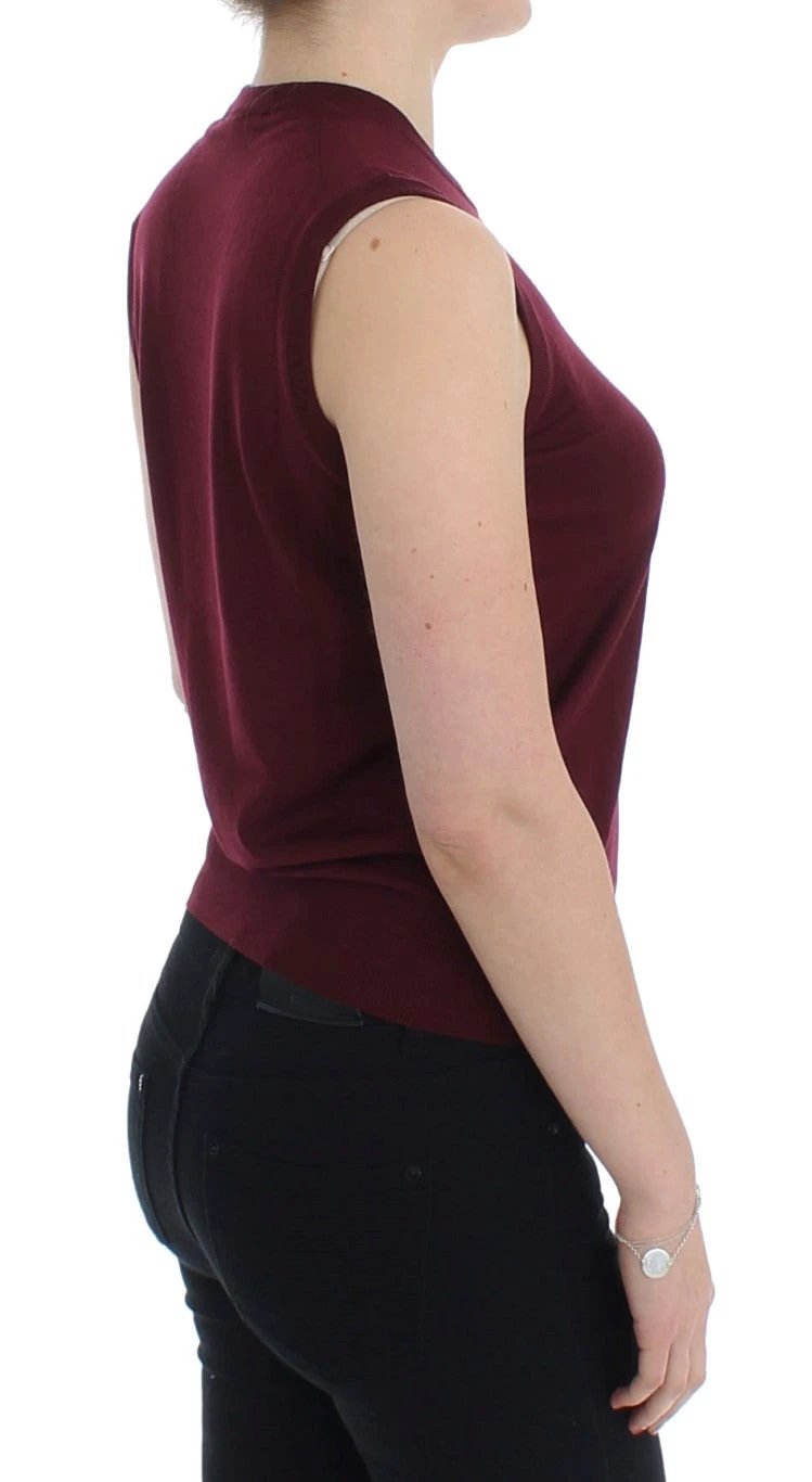 Dolce & Gabbana Red Sleeveless Crewneck Vest Pullover by Dolce & Gabbana
