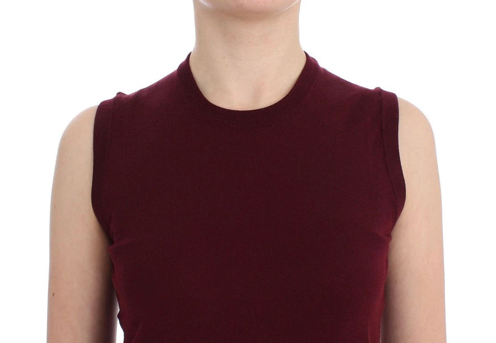 Dolce & Gabbana Red Sleeveless Crewneck Vest Pullover by Dolce & Gabbana
