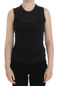 Dolce & Gabbana Black Sleeveless Crewneck Vest Pullover by Dolce & Gabbana
