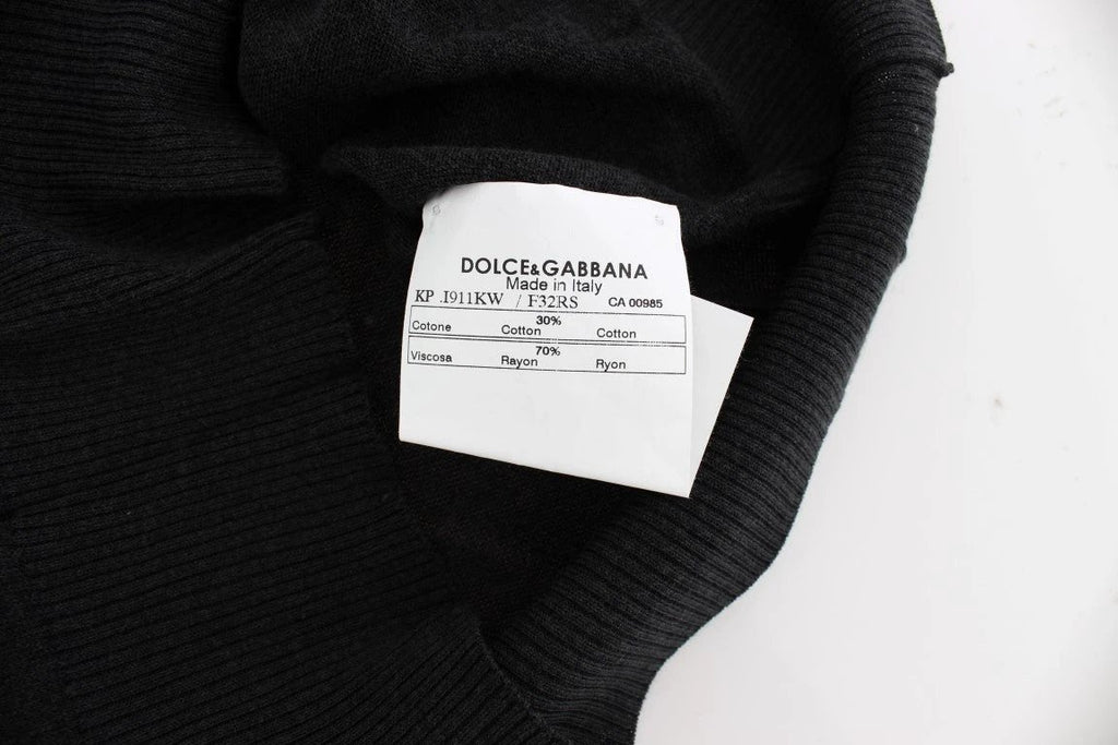 Dolce & Gabbana Black Sleeveless Crewneck Vest Pullover by Dolce & Gabbana