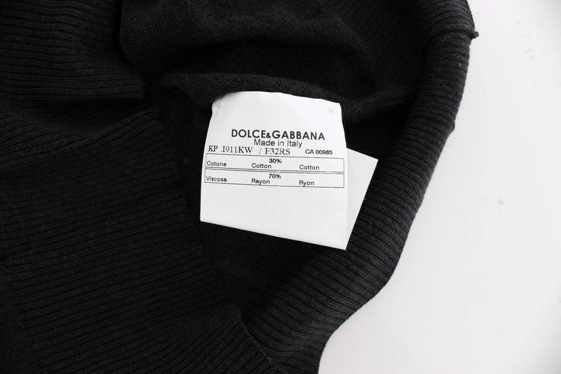Dolce & Gabbana Black Sleeveless Crewneck Vest Pullover by Dolce & Gabbana