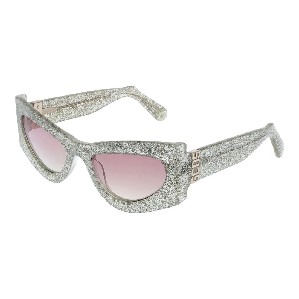 Lunettes de soleil en acétate d'argent GCDS