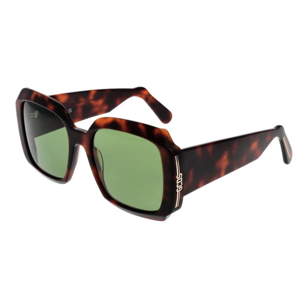 Lunettes de soleil en plastique marron GCDS