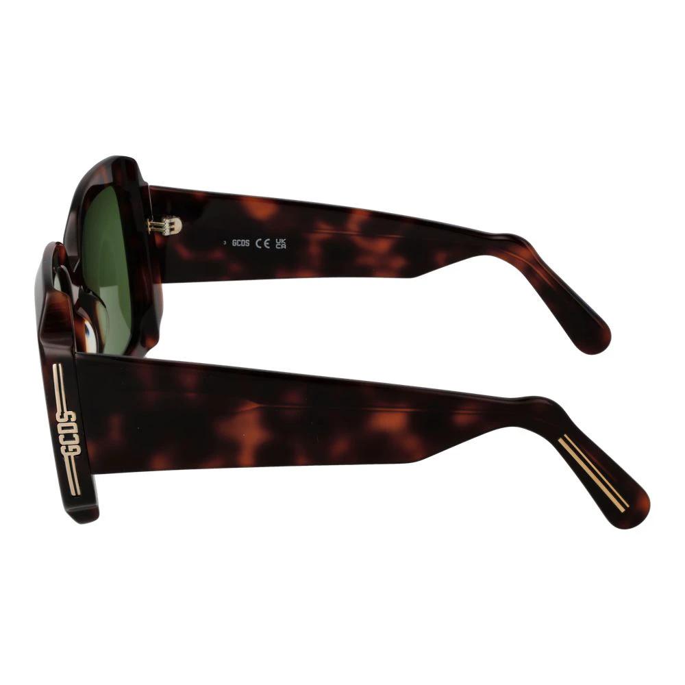 Lunettes de soleil en plastique marron GCDS