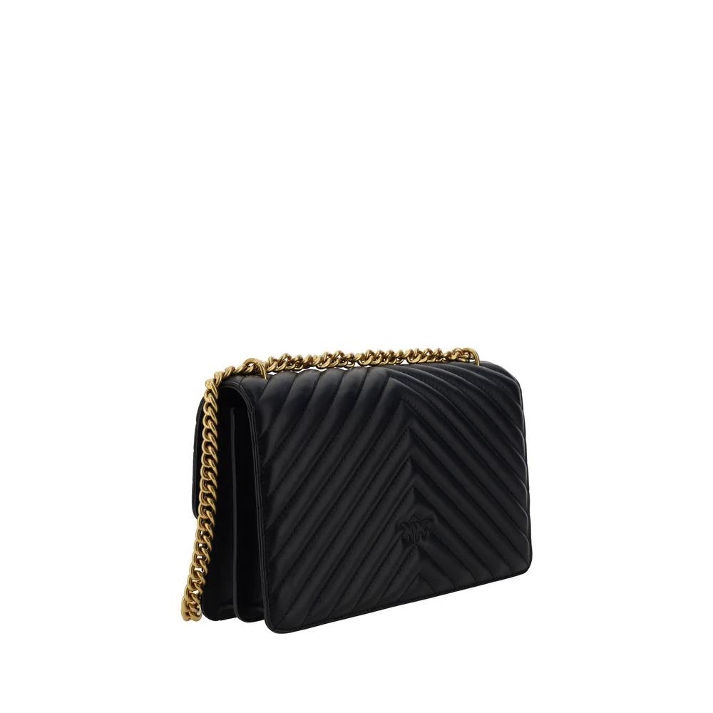 PINKO Black Calf Leather Bos Taurus Shoulder Bag by PINKO