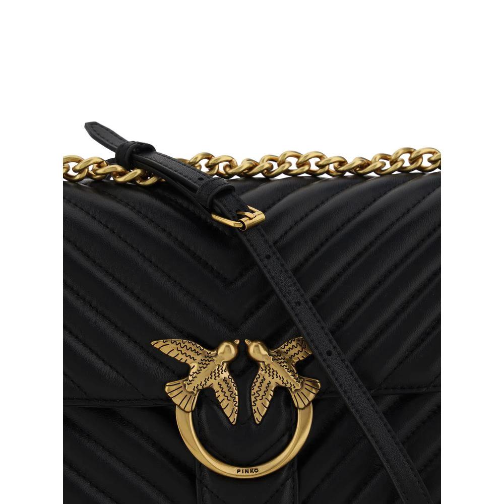 PINKO Black Calf Leather Bos Taurus Shoulder Bag by PINKO