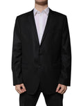 Dolce & Gabbana Black Stripe Wool Single Breasted Blazer by Dolce & Gabbana