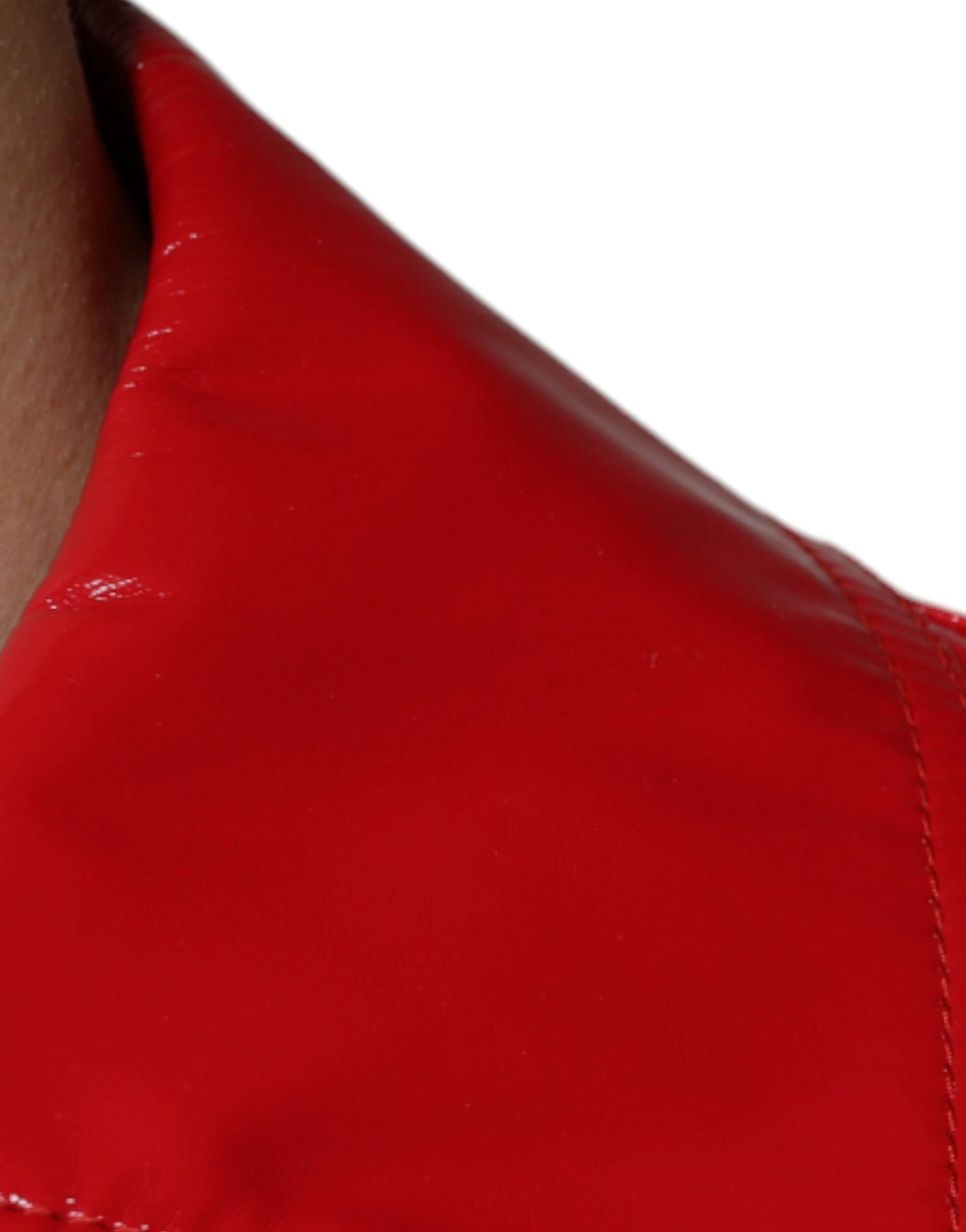 Dolce & Gabbana Red Polyester Button Down Collared Jacket by Dolce & Gabbana