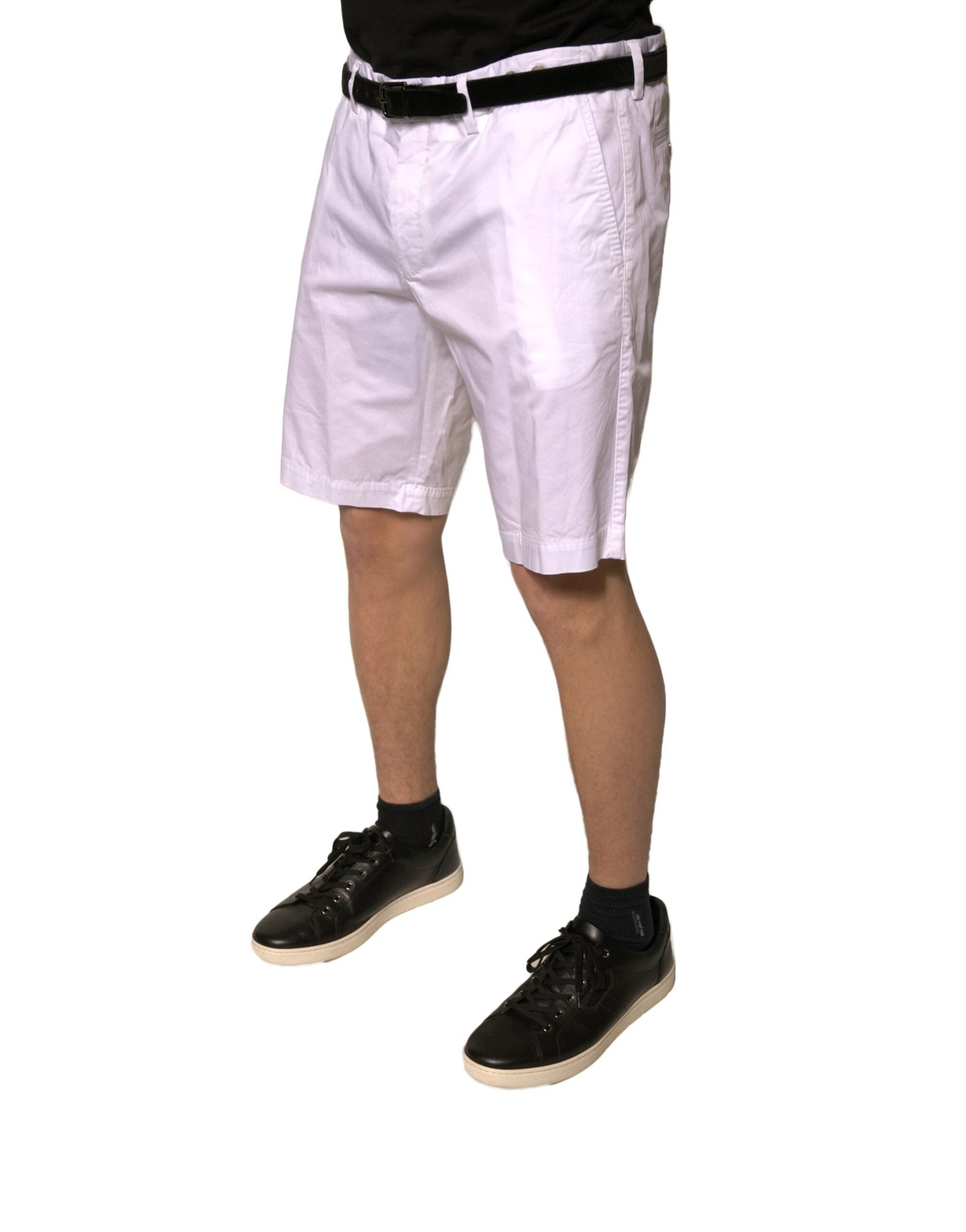 Dolce & Gabbana White Chinos Cotton Stretch Casual Shorts by Dolce & Gabbana