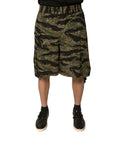 Dolce & Gabbana Black Gold Patterned Cotton Bermuda Shorts by Dolce & Gabbana