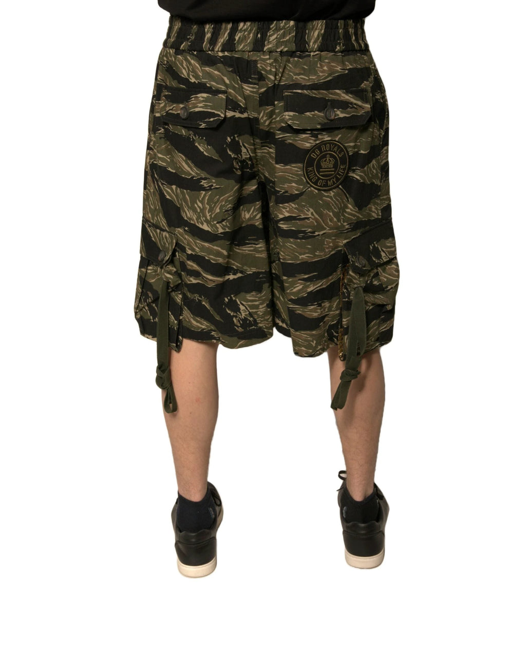 Dolce & Gabbana Black Gold Patterned Cotton Bermuda Shorts by Dolce & Gabbana