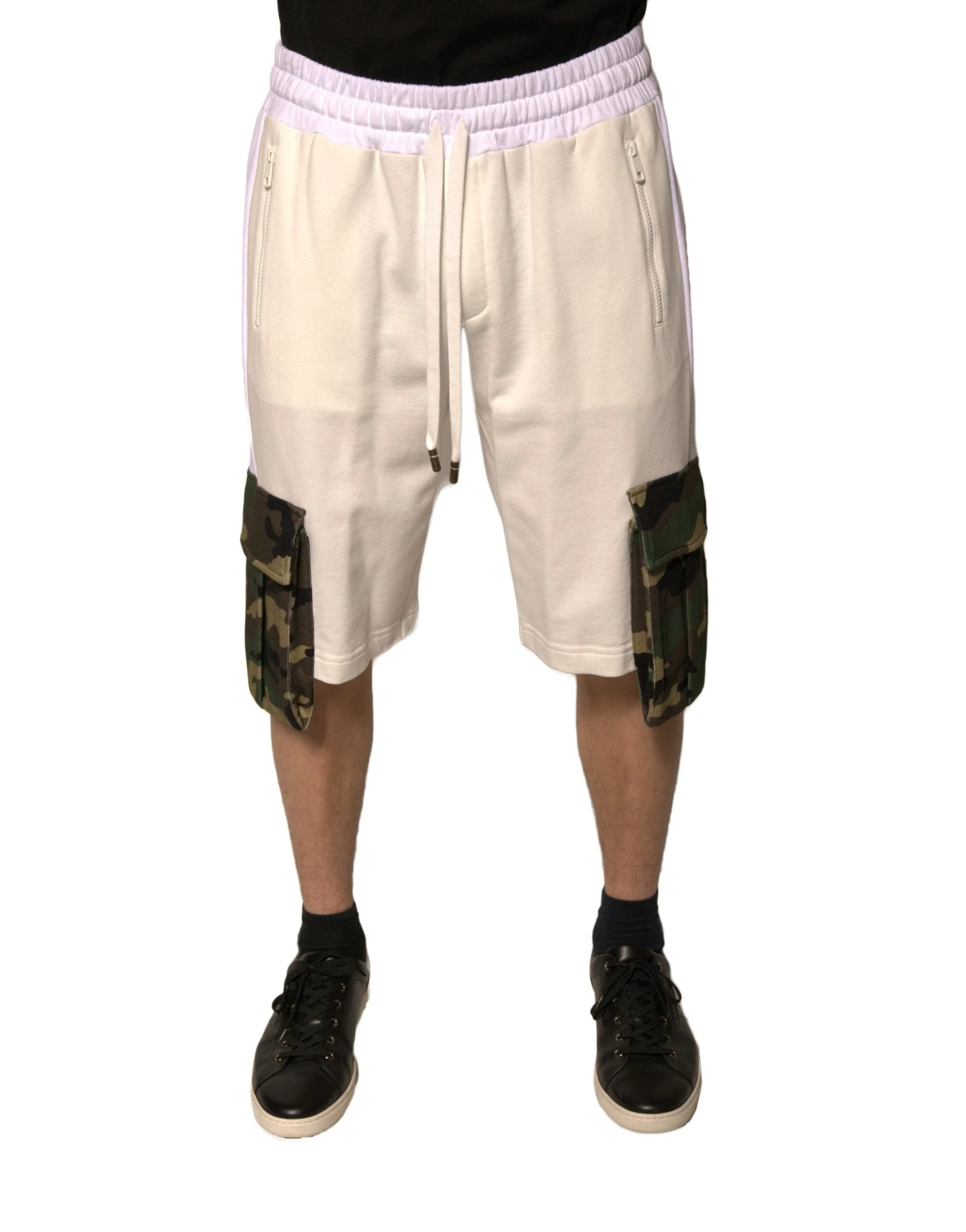 Dolce & Gabbana Beige Cotton Men Casual Cargo Bermuda Shorts by Dolce & Gabbana
