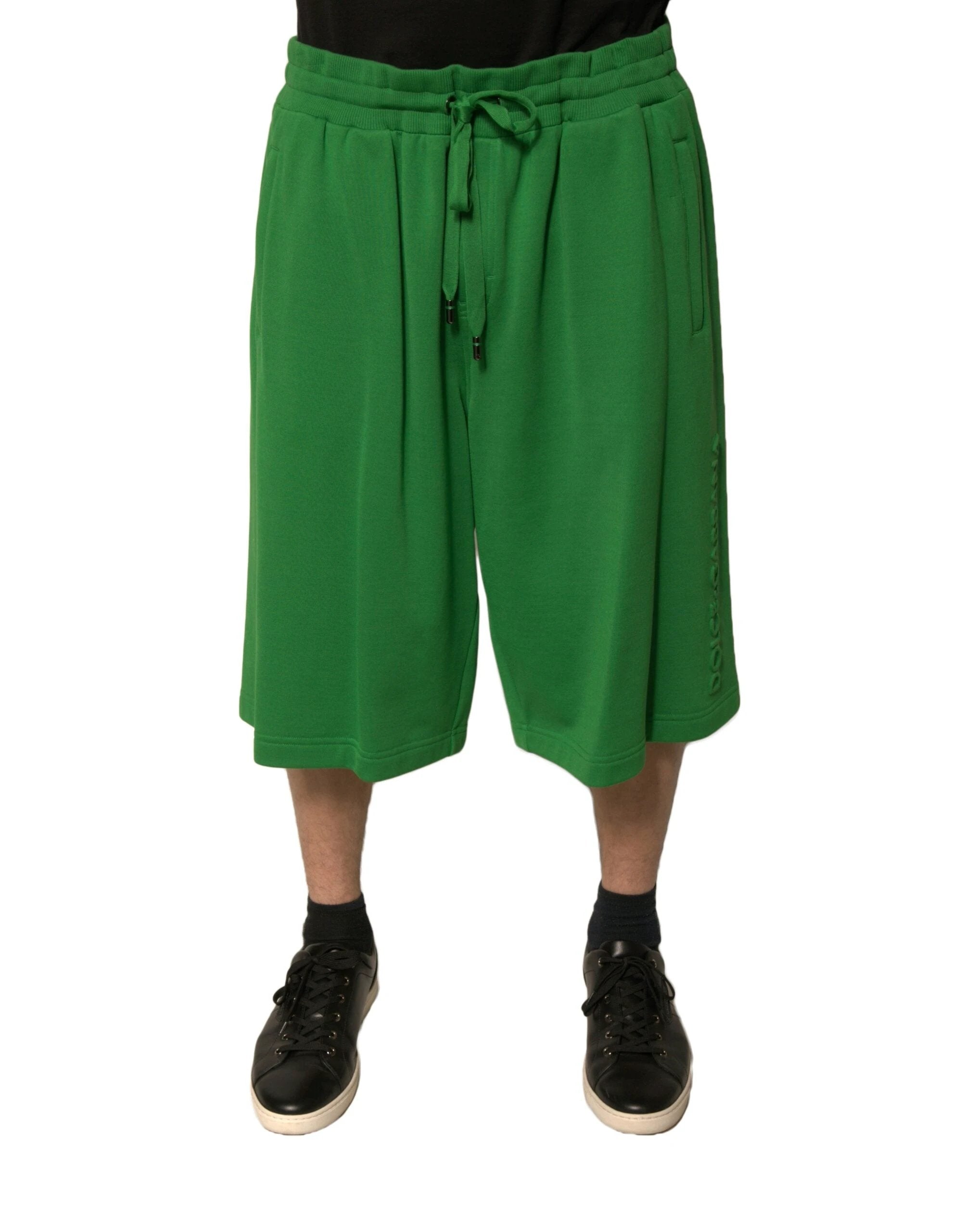 Dolce & Gabbana Green Cotton Blend Men Bermuda Shorts by Dolce & Gabbana