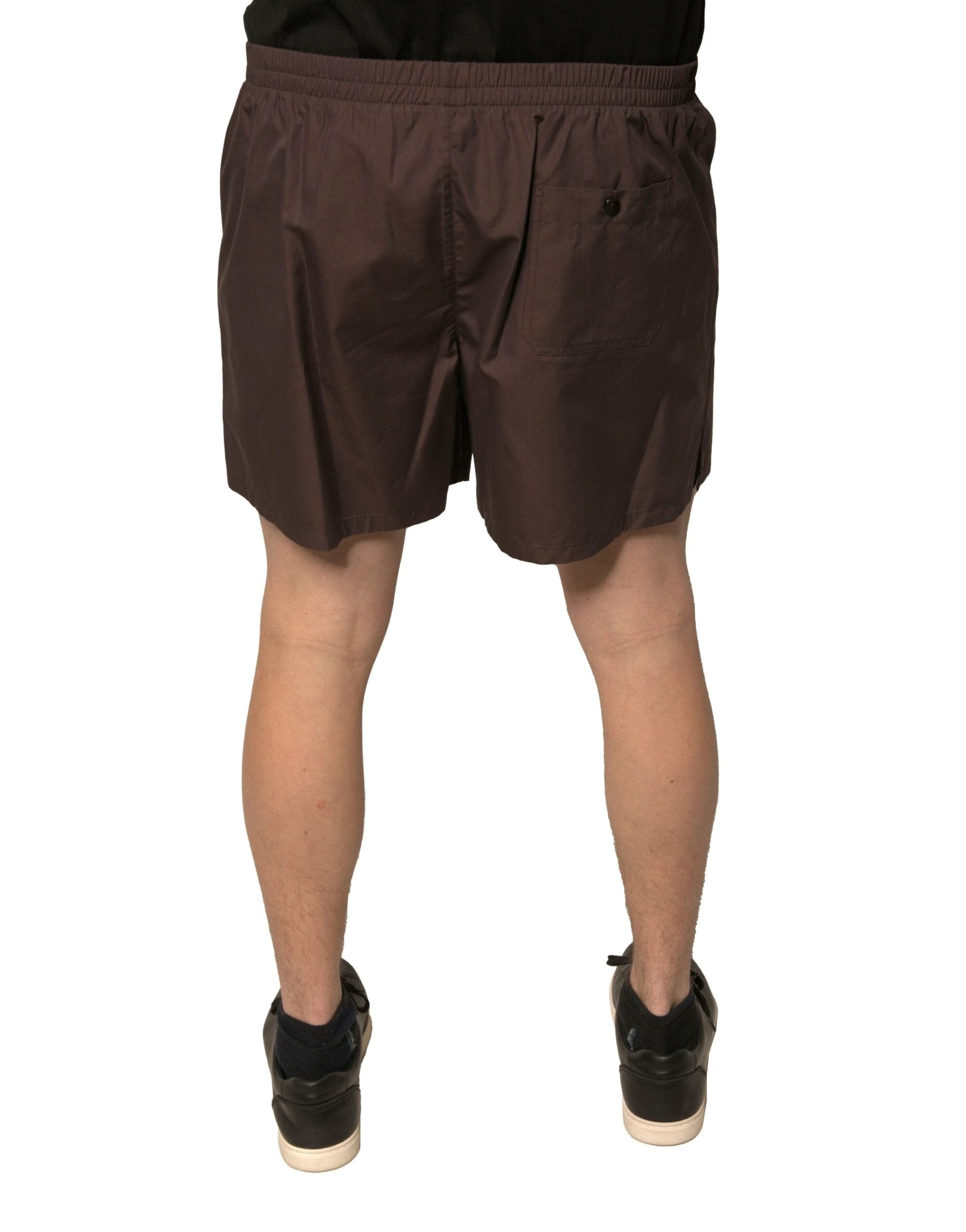 Dolce & Gabbana Brown Cotton Blend Men Mid Waist Shorts by Dolce & Gabbana