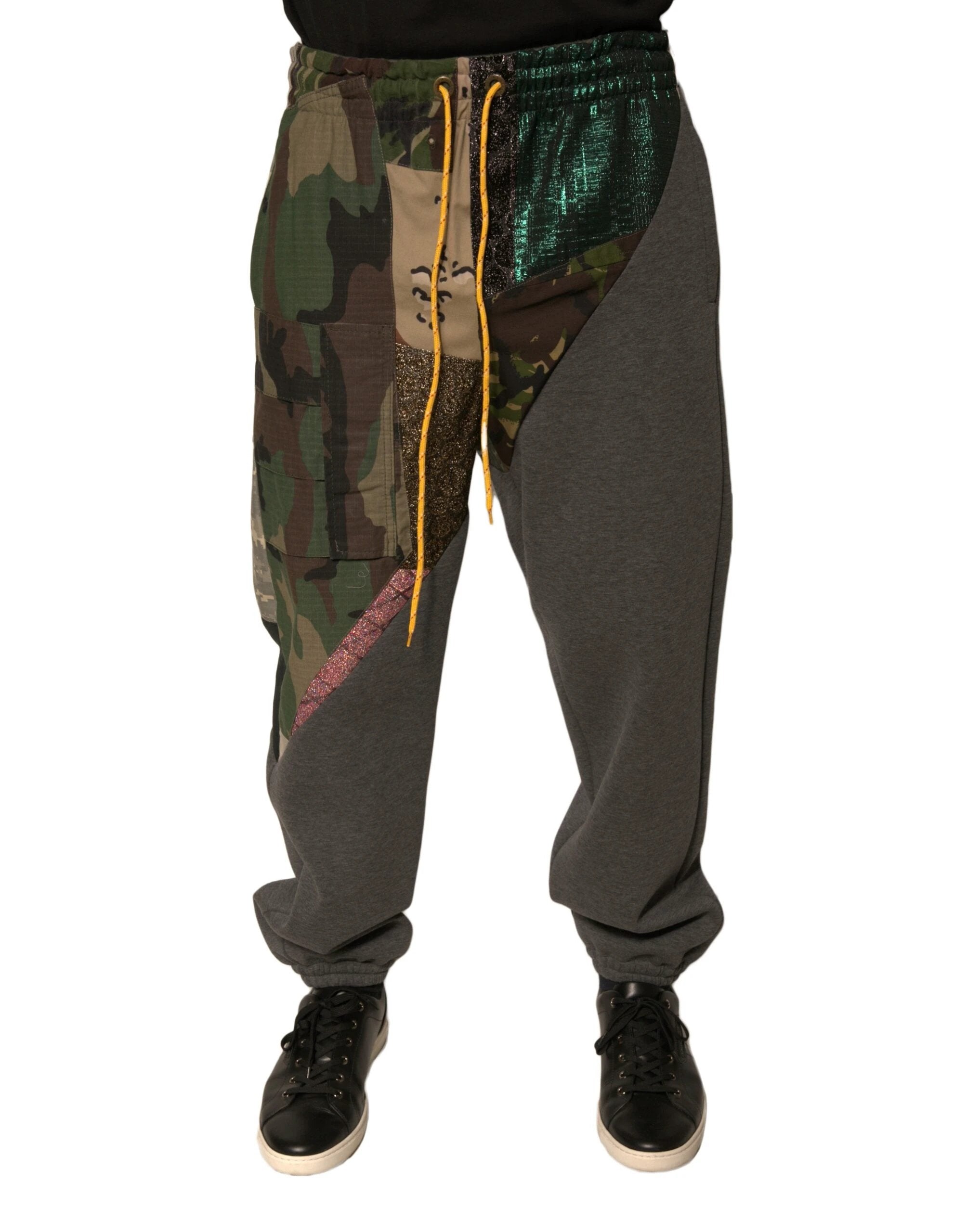 Dolce & Gabbana Multicolor Patchwork Cotton Jogger Sweatpants Pants by Dolce & Gabbana