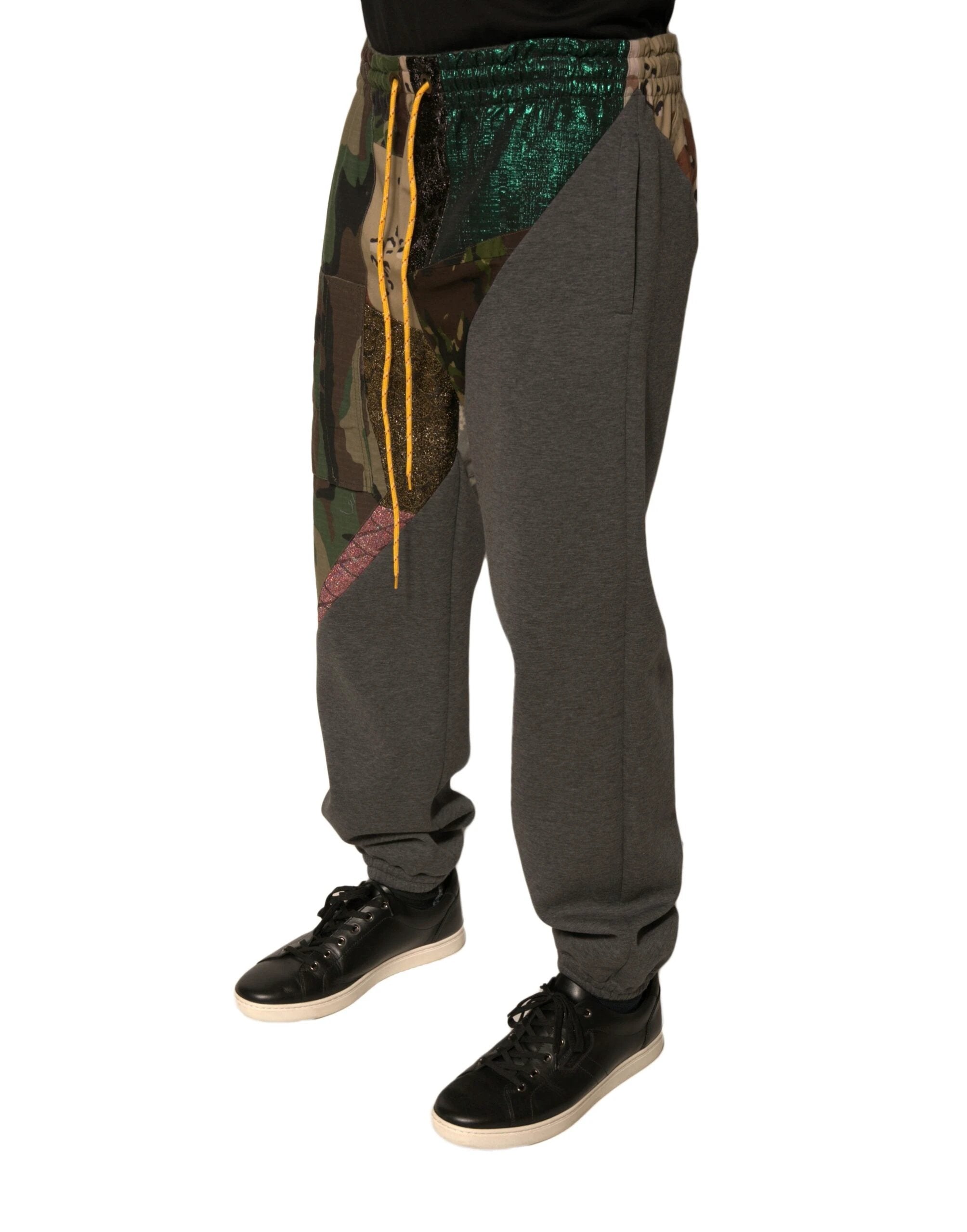 Dolce & Gabbana Multicolor Patchwork Cotton Jogger Sweatpants Pants by Dolce & Gabbana