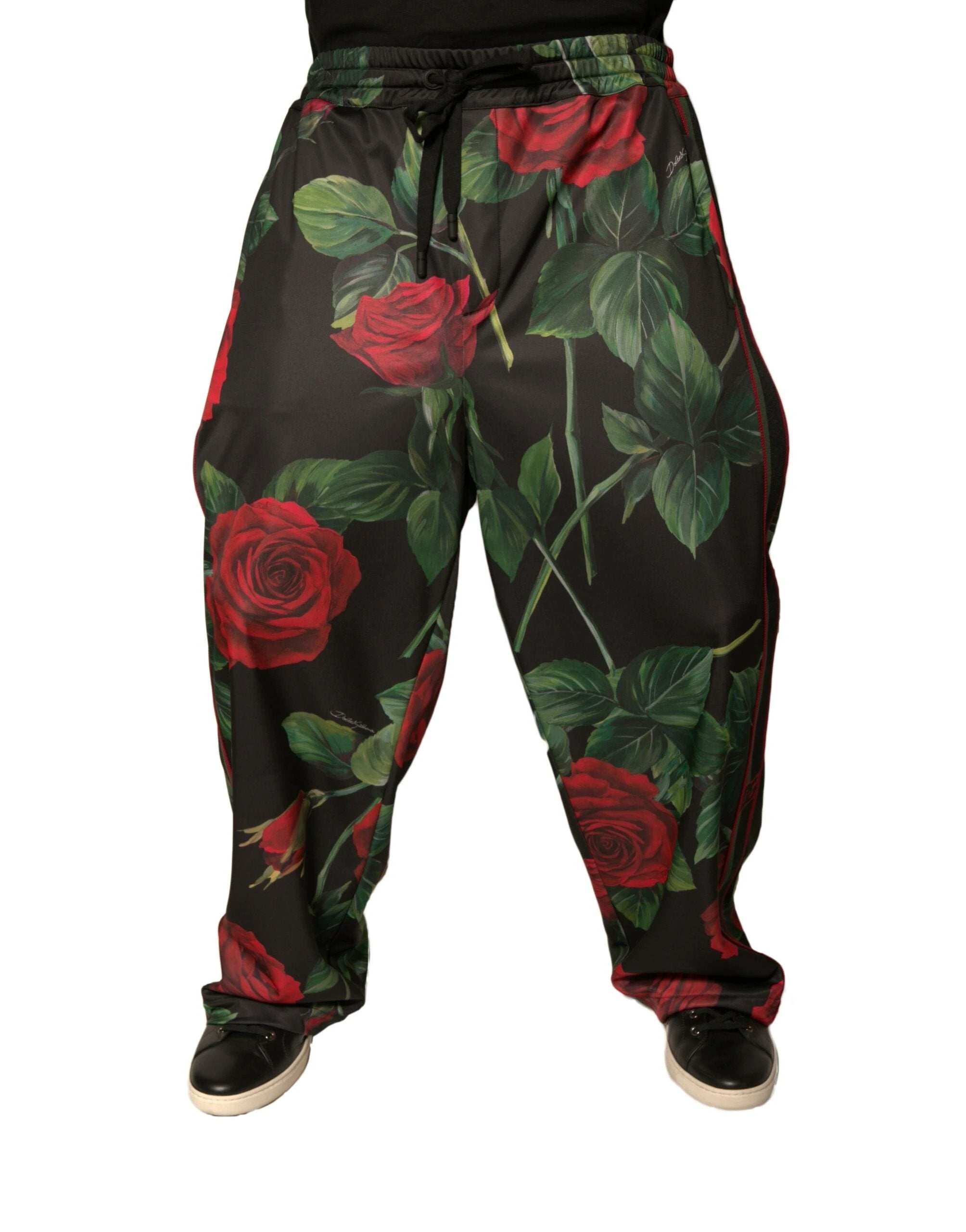 Dolce & Gabbana Black Floral Polyester Jogger Sweatpants Pants by Dolce & Gabbana
