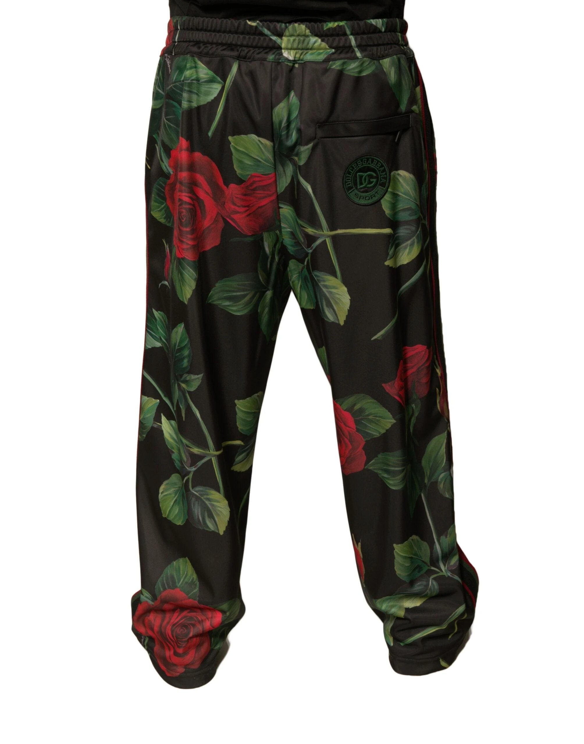 Dolce & Gabbana Black Floral Polyester Jogger Sweatpants Pants by Dolce & Gabbana