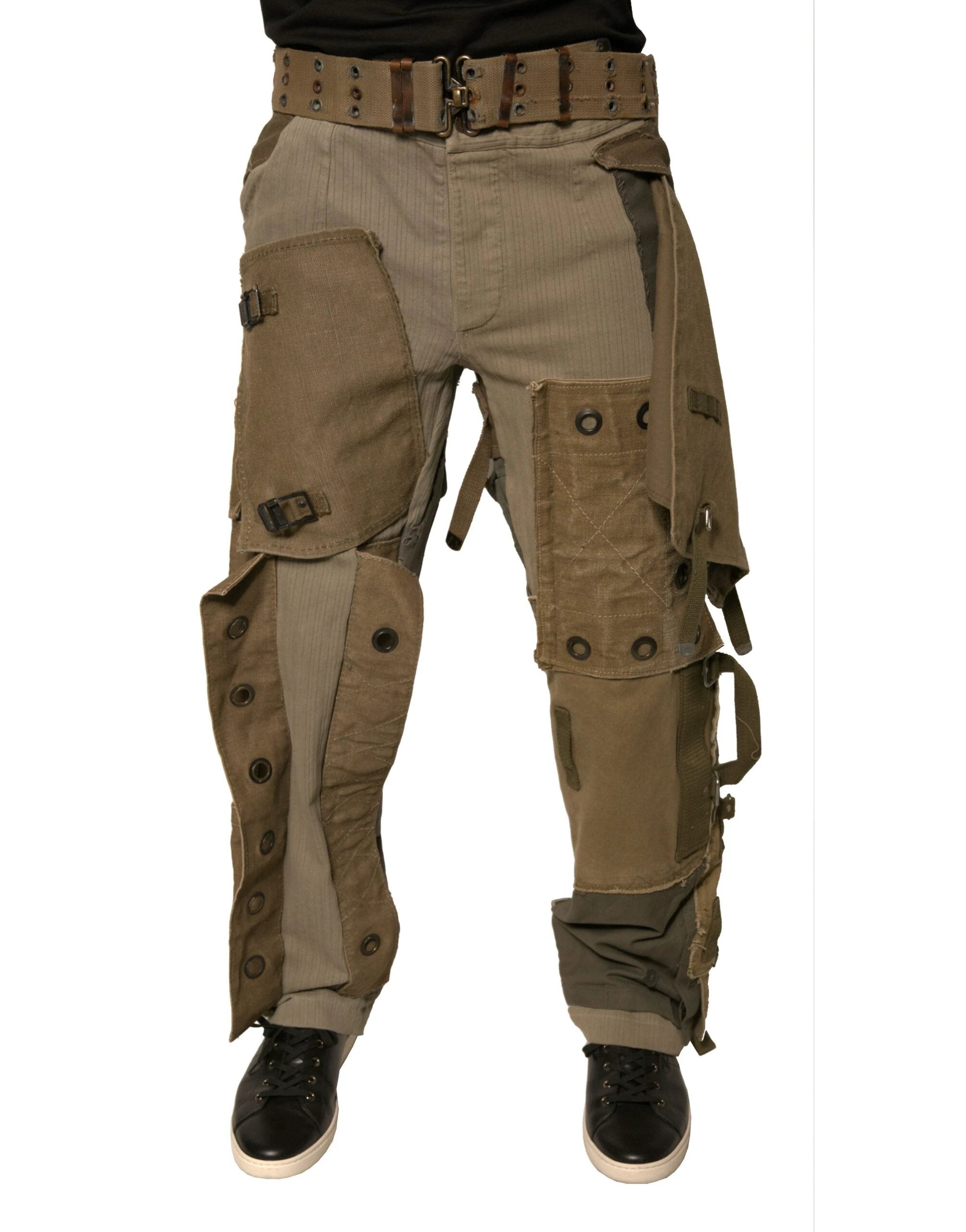 Dolce & Gabbana Multicolor Reconstructed Flight Cargo Pants by Dolce & Gabbana