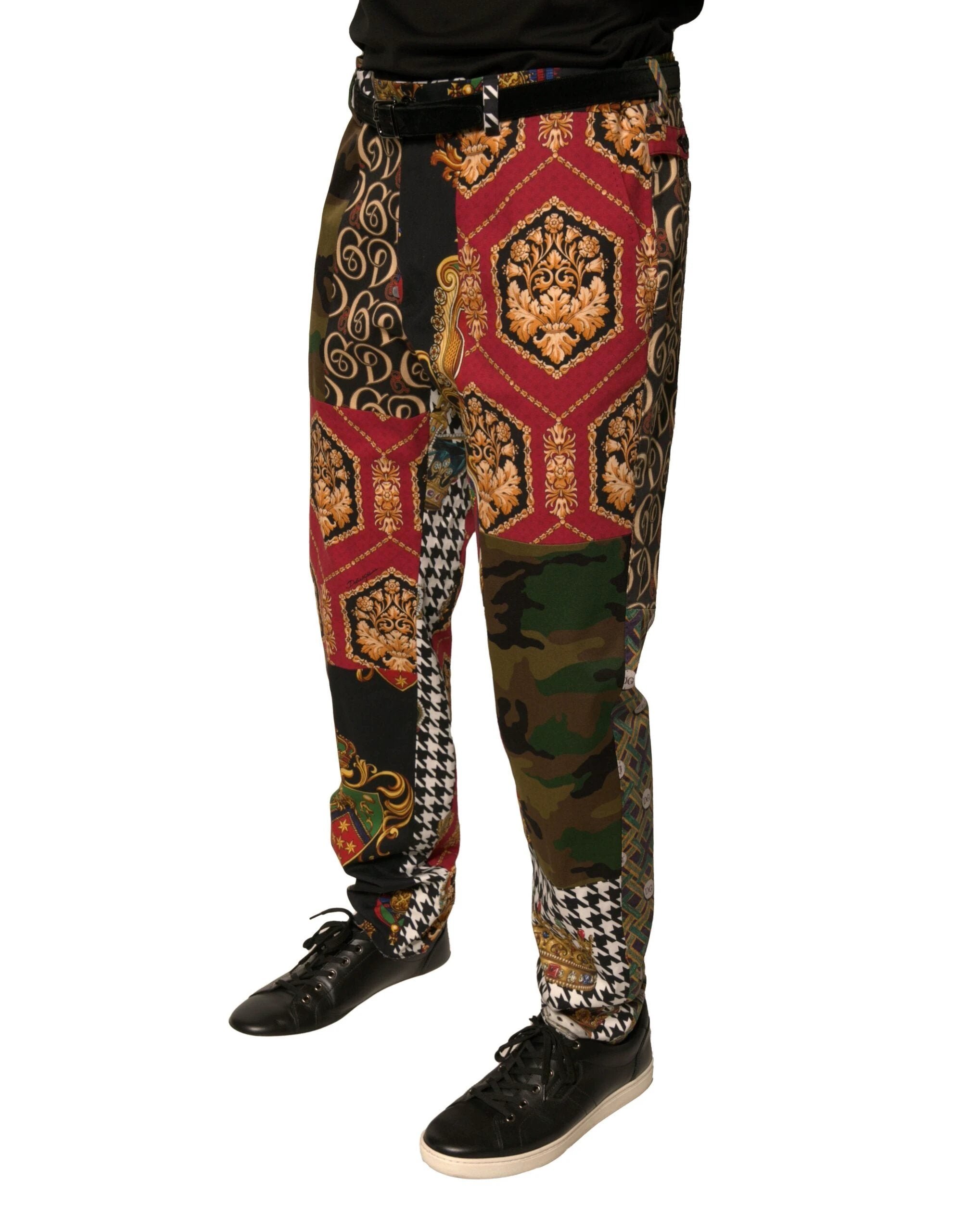 Dolce & Gabbana Multicolor Patchwork Men Dress Pants by Dolce & Gabbana