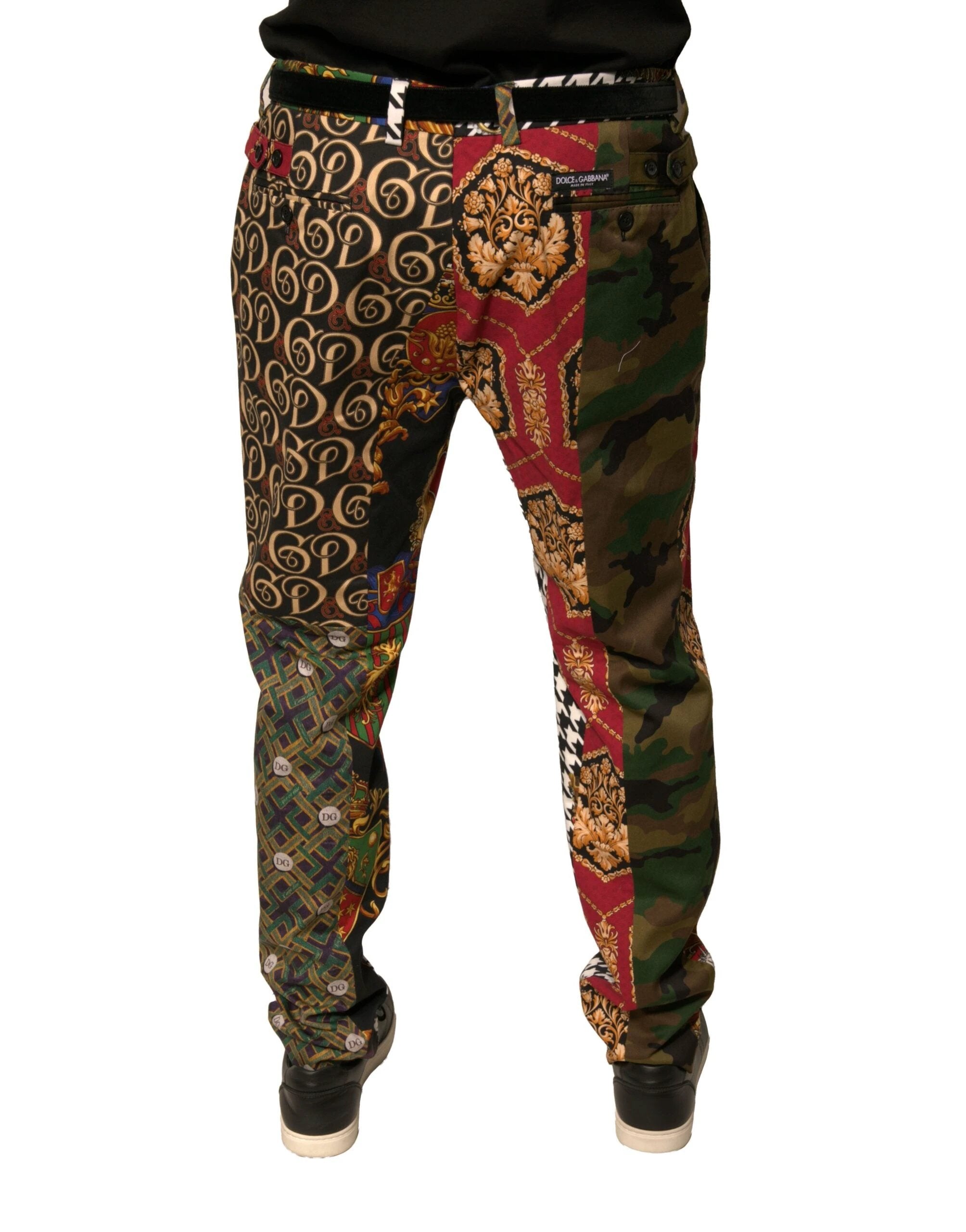 Dolce & Gabbana Multicolor Patchwork Men Dress Pants by Dolce & Gabbana