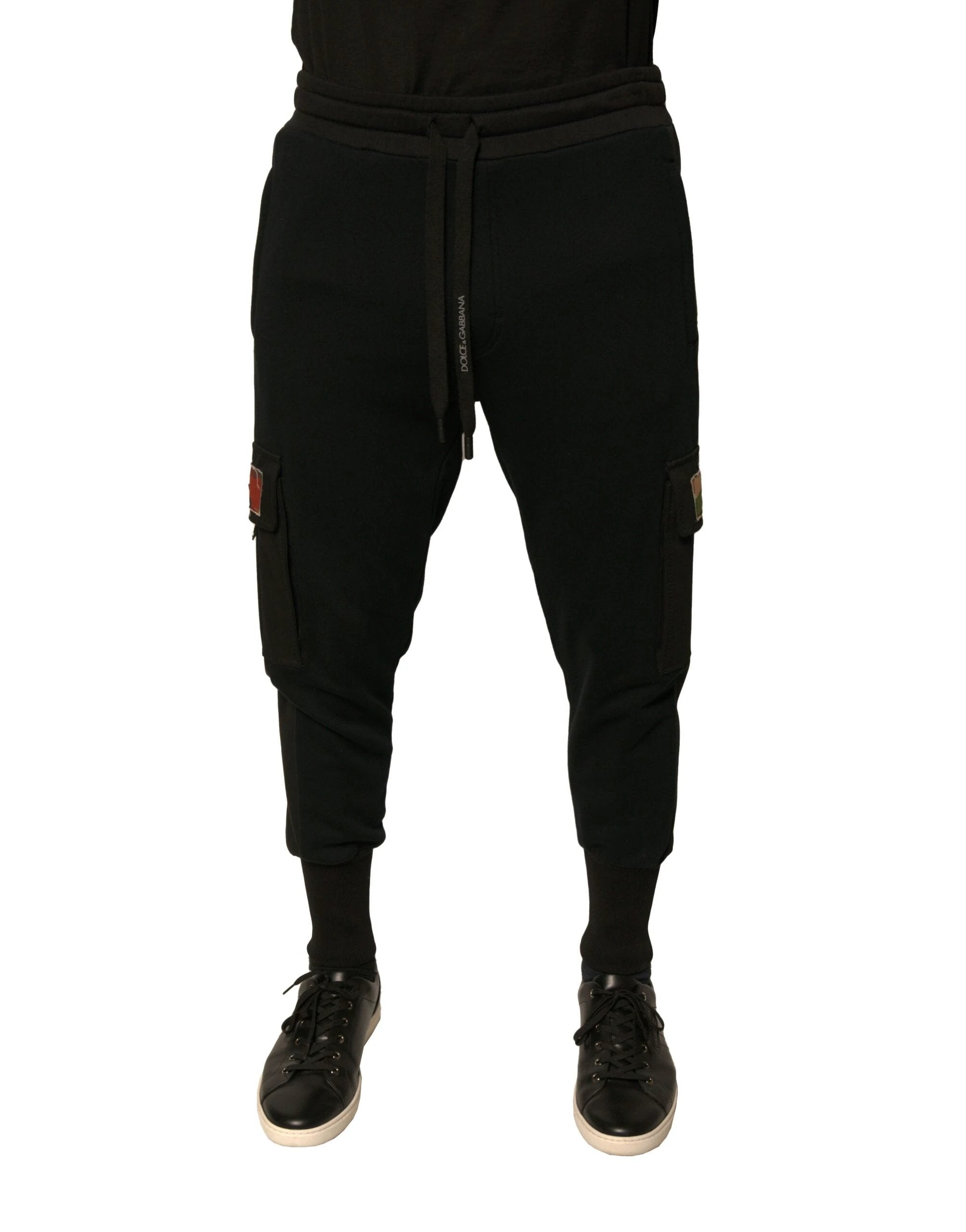 Dolce & Gabbana Black Cotton Jogger Cargo Sweatpants Pants by Dolce & Gabbana
